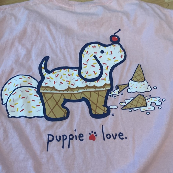 Lot of 2 Womens Puppie Love short sleeve t-shirts Pink ice cream, Blue Pineapple - Picture 4 of 9